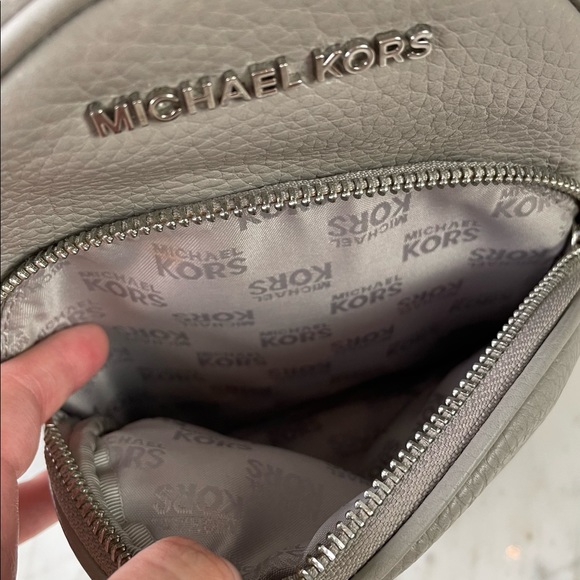 💕Michael Kors Abbey Studded Grey Pebble Leather Mini Backpack - Picture 9 of 12